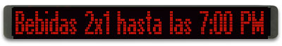 Pantalla de leds de 4 pi�s de largo de 1  y 2 renglones